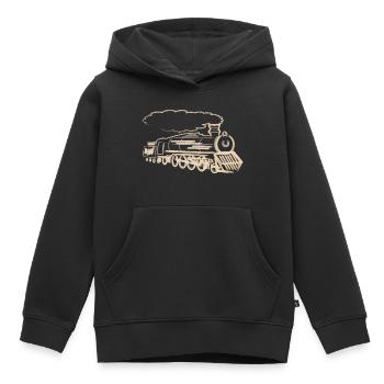 Locomotive Train Chemin de fer Locomotive à vapeur - Sweat Premium à capuche enfant bio - noir - Devant - AI Model Kid Male (0cm)