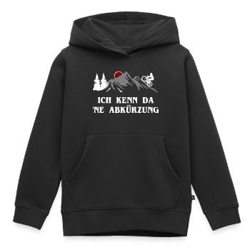 MTB - Ich kenn da ne Abkürzung - Kinder Premium Organic Hoodie - Schwarz - Vorne - AI Model Kid Male (0cm)