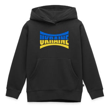 Flagge Balken Ukraine - Kinder Premium Organic Hoodie - Schwarz - Vorne - AI Model Kid Male (0cm)