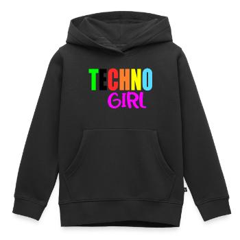 Techno-Mädchen - Kinder Premium Organic Hoodie - Schwarz - Vorne - AI Model Kid Male (0cm)