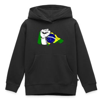 Faust Brazilian Brazil - Kids Premium Organic Hoodie - black - Front - AI Model Kid Male (0cm)