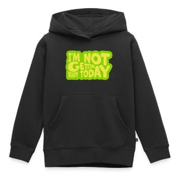 ne pas se préparer aujourd’hui - Sweat Premium à capuche enfant bio - noir - Devant - AI Model Kid Male (0cm)