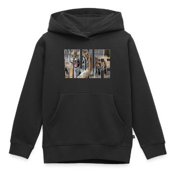 Tiger Wildlife - Kids Premium Organic Hoodie - black - Front - AI Model Kid Male (0cm)