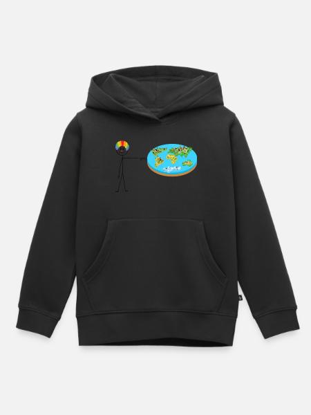 Terre plate - Sweat Premium à capuche enfant bio - noir