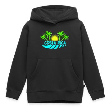 costa rica - Kinder Premium Organic Hoodie - Schwarz - Vorne - AI Model Kid Male (0cm)