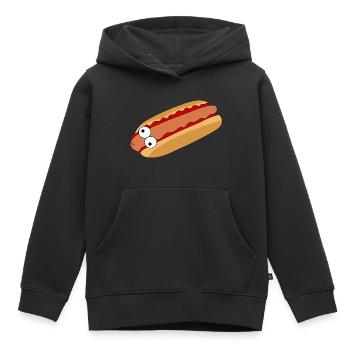 Verrückter Hotdog - Kinder Premium Organic Hoodie - Schwarz - Vorne - AI Model Kid Male (0cm)