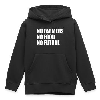 no farmers no food no future - Kids Premium Organic Hoodie - black - Front - AI Model Kid Male (0cm)