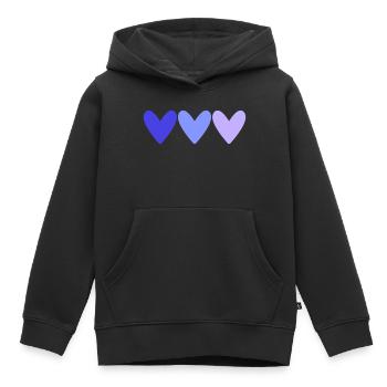 HERZ. HERZ. VALENTINSTAG. LIEBE. LIEBE. PAAR. - Kinder Premium Organic Hoodie - Schwarz - Vorne - AI Model Kid Male (0cm)