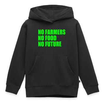 no farmers no food no future - Kids Premium Organic Hoodie - black - Front - AI Model Kid Male (0cm)