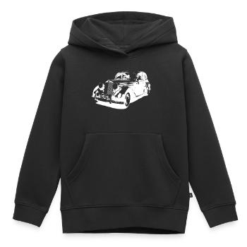 Voiture de collection - Sweat Premium à capuche enfant bio - noir - Devant - AI Model Kid Male (0cm)