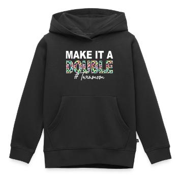 Machen Sie es zu einem Doppelzwilling Mutter von Zwillingen Zwillingsmutter - Kinder Premium Organic Hoodie - Schwarz - Vorne - AI Model Kid Male (0cm)