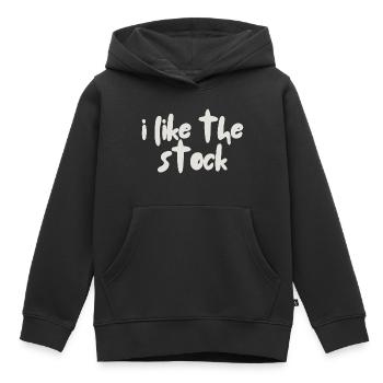 i like the stock - Kinder Premium Organic Hoodie - Schwarz - Vorne - AI Model Kid Male (0cm)
