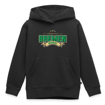 Brême - Sweat Premium à capuche enfant bio - noir - Devant - AI Model Kid Male (0cm)