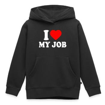 I love my job - Kinder Premium Organic Hoodie - Schwarz - Vorne - AI Model Kid Male (0cm)
