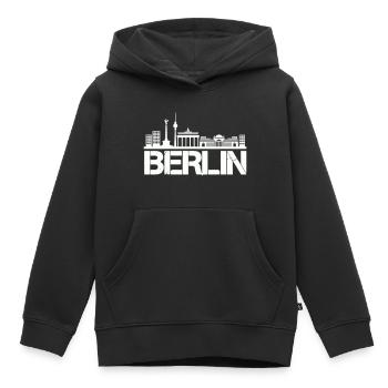 Horizon de Berlin - Sweat Premium à capuche enfant bio - noir - Devant - AI Model Kid Male (0cm)