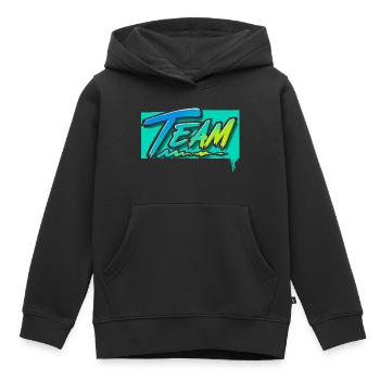 Équipe - Sweat Premium à capuche enfant bio - noir - Devant - AI Model Kid Male (0cm)
