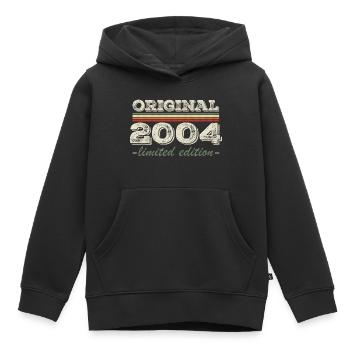 Légende depuis 2004 Né en 2004 Anniversaire 2004 - Sweat Premium à capuche enfant bio - noir - Devant - AI Model Kid Male (0cm)