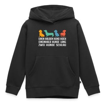 Mein Dackel schlau mutig und hat Persönlichkeit - Kinder Premium Organic Hoodie - Schwarz - Vorne - AI Model Kid Male (0cm)