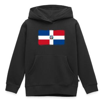 République dominicaine Drapeau Dom Rep Drapeau - Sweat Premium à capuche enfant bio - noir - Devant - AI Model Kid Male (0cm)