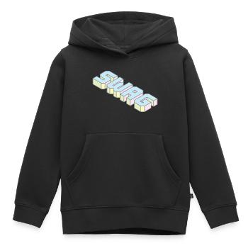 SWAG - Kids Premium Organic Hoodie - black - Front - AI Model Kid Male (0cm)