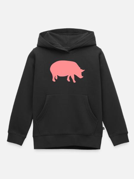 schwein - Kinder Premium Organic Hoodie - Schwarz