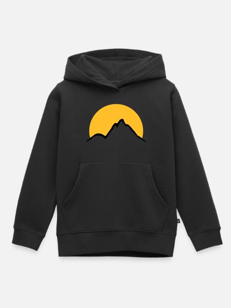 Schöne Berge Sonne - Kinder Premium Organic Hoodie - Schwarz