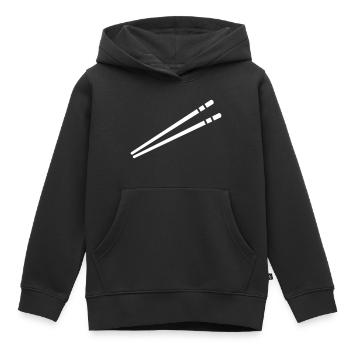 Baguettes - Sweat Premium à capuche enfant bio - noir - Devant - AI Model Kid Male (0cm)