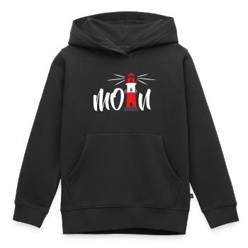 Moin Norddeutschland Begrüßung Leuchtturm - Kinder Premium Organic Hoodie - Schwarz - Vorne - AI Model Kid Male (0cm)