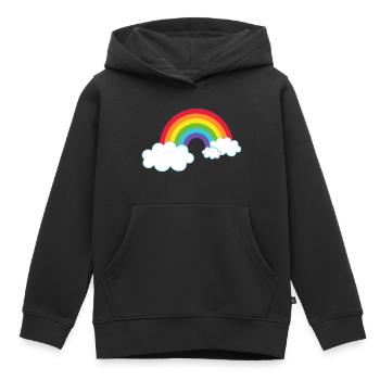Arc-en-ciel - Sweat Premium à capuche enfant bio - noir - Devant - AI Model Kid Male (0cm)