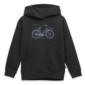 Fahrrad. Lebensstil. Gesundheit. Freiheit - Kinder Premium Organic Hoodie - Schwarz - Vorne - AI Model Kid Male (0cm)