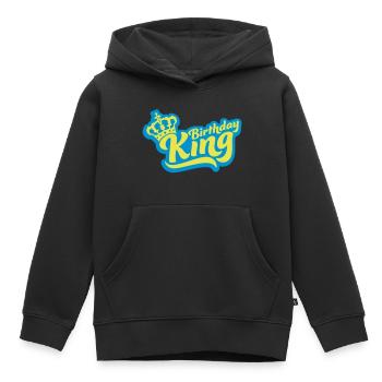 Citation Anniversaire King Crown - Sweat Premium à capuche enfant bio - noir - Devant - AI Model Kid Male (0cm)