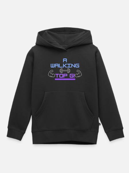 Un Walking Top G! - Sweat Premium à capuche enfant bio - noir