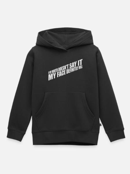 my face definitely will - Kinder Premium Organic Hoodie - Schwarz