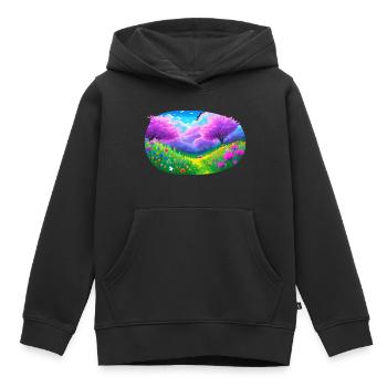 Go outside and play - Kids Premium Organic Hoodie - black - Front - AI Model Kid Male (0cm)