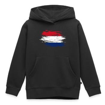 Holland Flagge used - Kinder Premium Organic Hoodie - Schwarz - Vorne - AI Model Kid Male (0cm)