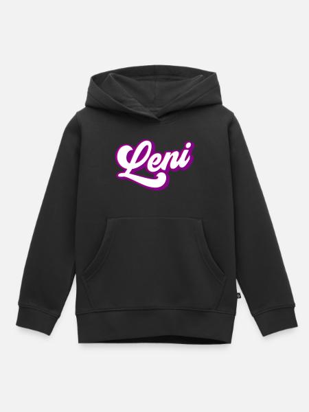 Leni | Farben änderbar - Kinder Premium Organic Hoodie - Schwarz