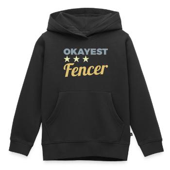 Escrimeur moyen - Sweat Premium à capuche enfant bio - noir - Devant - AI Model Kid Male (0cm)