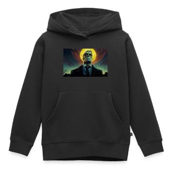Monster in suit - Kids Premium Organic Hoodie - black - Front - AI Model Kid Male (0cm)