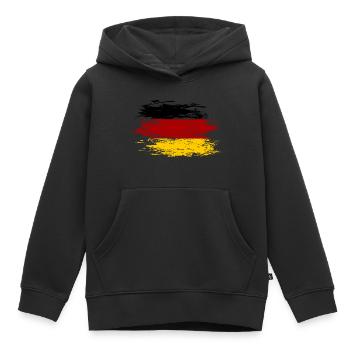 Deutschland Flagge used - Kinder Premium Organic Hoodie - Schwarz - Vorne - AI Model Kid Male (0cm)