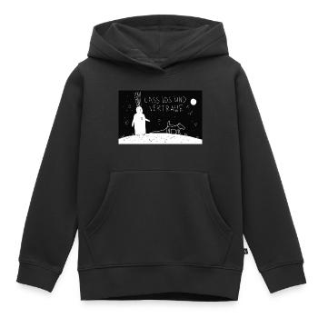 Lass los und vertraue. - Kinder Premium Organic Hoodie - Schwarz - Vorne - AI Model Kid Male (0cm)