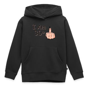 I Am 30 + 1 Middle Finger Shirt I Am 30 Plus, - Kids Premium Organic Hoodie - black - Front - AI Model Kid Male (0cm)