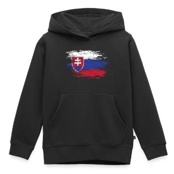 Slowakei Flagge used - Kinder Premium Organic Hoodie - Schwarz - Vorne - AI Model Kid Male (0cm)