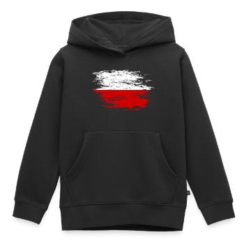 Polen Flagge used - Kinder Premium Organic Hoodie - Schwarz - Vorne - AI Model Kid Male (0cm)
