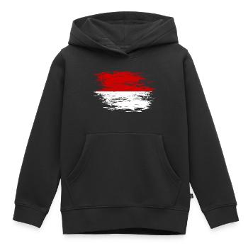 Indonesien Flagge used - Kinder Premium Organic Hoodie - Schwarz - Vorne - AI Model Kid Male (0cm)