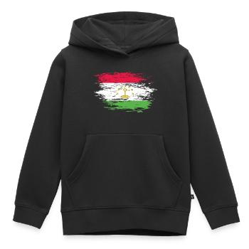 Tadschikistan Flagge used - Kinder Premium Organic Hoodie - Schwarz - Vorne - AI Model Kid Male (0cm)