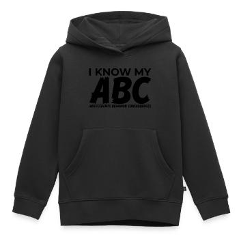 Je connais mon analyste du comportement de mon ABC Thérapeute - Sweat Premium à capuche enfant bio - noir - Devant - AI Model Kid Male (0cm)