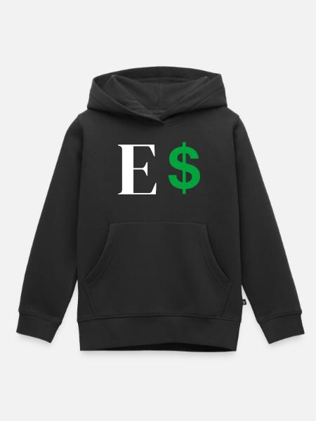 Buchstabe E Dollar - Kinder Premium Organic Hoodie - Schwarz