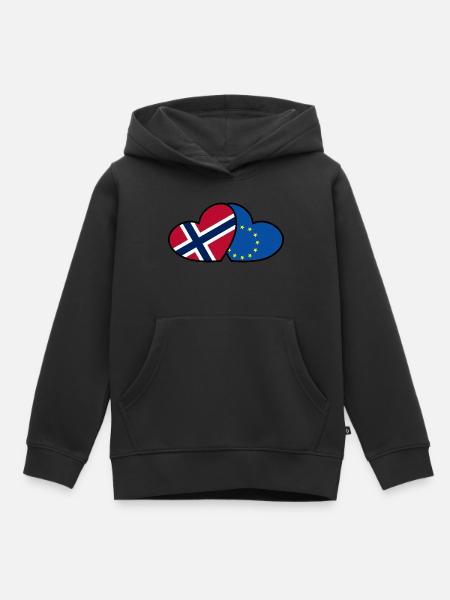 Norwegen <3 EU - Kinder Premium Organic Hoodie - Schwarz
