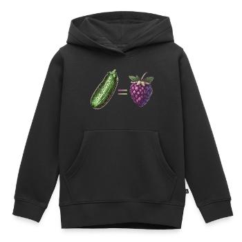 Concombre = baie | Les concombres sont des baies | Millésime - Sweat Premium à capuche enfant bio - noir - Devant - AI Model Kid Male (0cm)