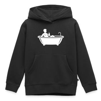 Baignoire de bain - Sweat Premium à capuche enfant bio - noir - Devant - AI Model Kid Male (0cm)